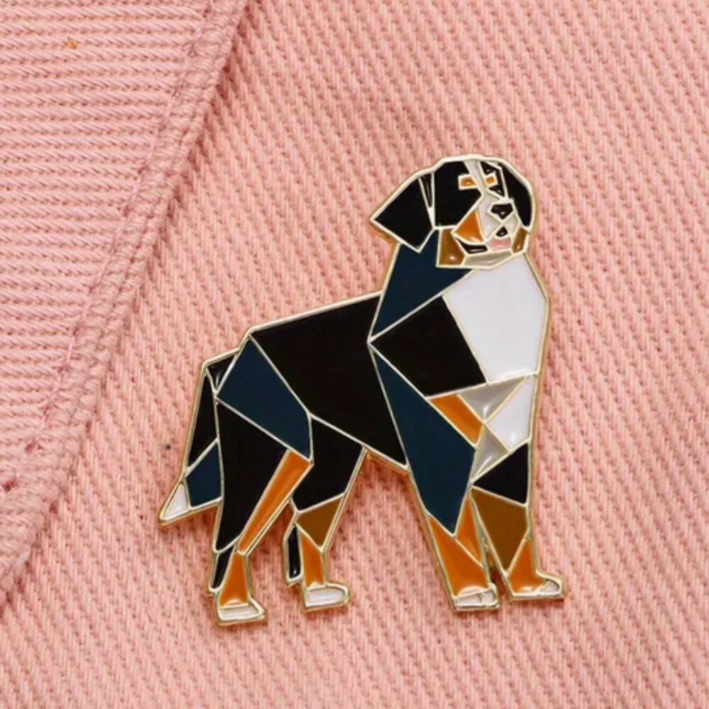 Adorable Bernese Mountain Dog Enamel Lapel Pin NWT
